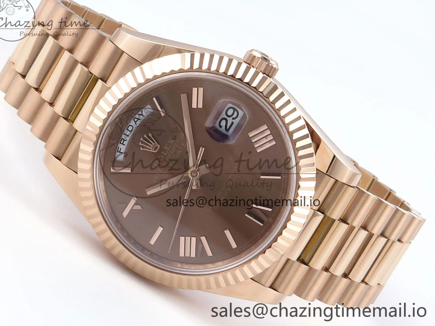 MiroTime 0119 Day Date 40 RG 228235 Noob 1:1 Best Edition Brown Roman Dial on President Bracelet A2836 (Gain Weight) UrbanChic 794